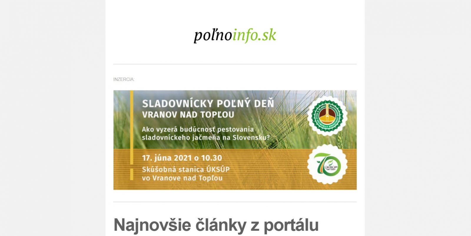 Polnoinfo.sk: Ako publikovať reklamný baner v newslettri